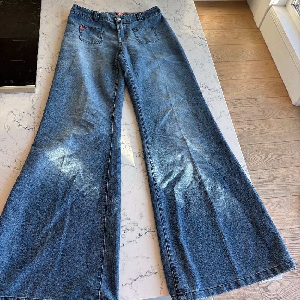 Miss Sixty Blue Wide Leg Flare Jeans